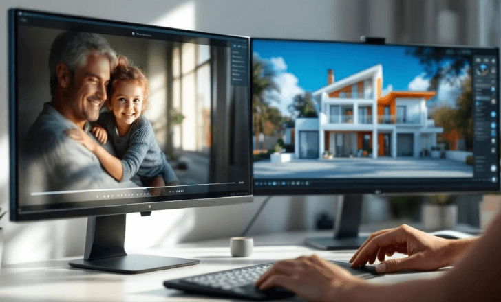 A creator converting a photo into a 3D model on a computer.